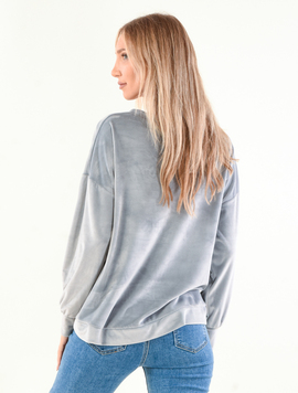 Hanorac Dama PrintVelvet Gri